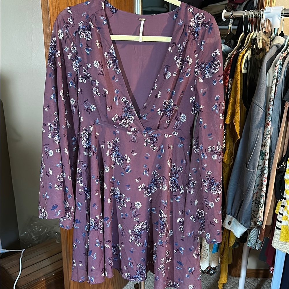 Free People Floral Purple Dress